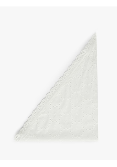 Koton Pamuklu Dantelli Üçgen Bandana Beyaz 6sak50053aa