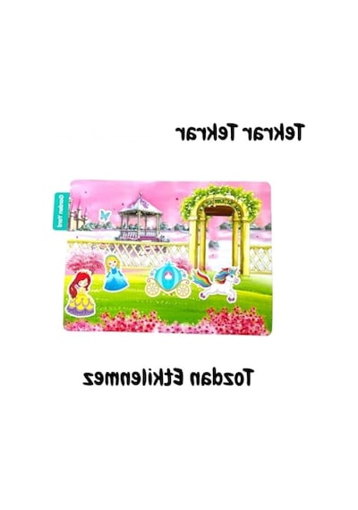 Tekrar Kullanılabilir Prenses Bahçesi Sticker Seti Abanoz