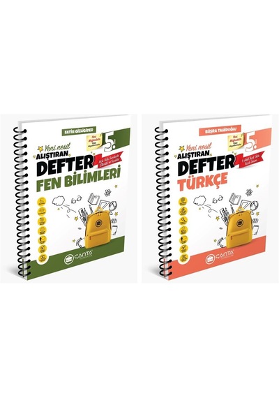Çanta 2025 5. Sınıf Türkçe + Fen Bilimleri Alıştıran Defter Seti 2 Kitap