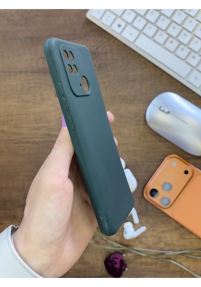 Redmi 10c / Poco C40 Uyumlu Kamera Korumalı Darbeye Dayanıklı Renk Atmayan Fab Silikon Kılıf Haki