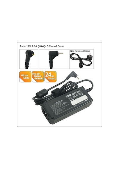 Asus Uyumlu X101ch Adaptör 19v 2.1a 40w Adaptörü - Şarj Cihazı