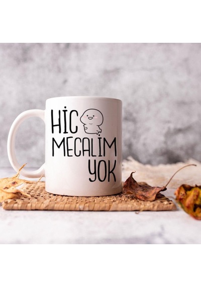 Hiç Mecalim Yok Tasarımlı Kupa Bardak Siyah