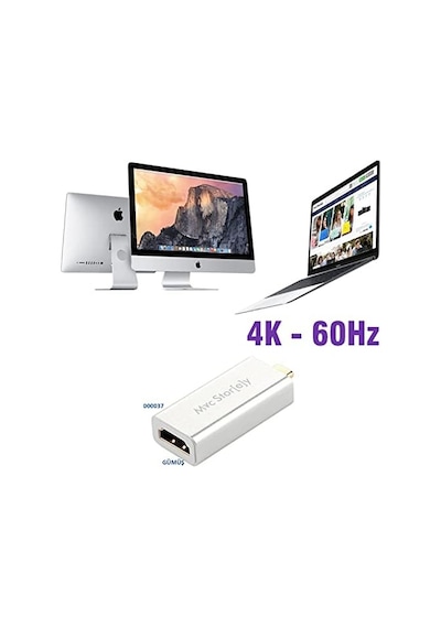 Usb-c Hdmı Dönüştürücü 4k 60hz Görüntü Aktarımı Macbook Pro Air, İpad Pro Uyumlu Type-c Hdmı Adaptör Gümüş