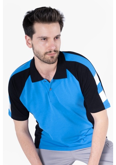 Polo Yaka T-shirt Mavi - Siyah