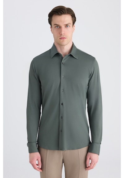 Twn Slim Fit Haki Örme Gömlek 5ec02ad04259m Çok Renkli