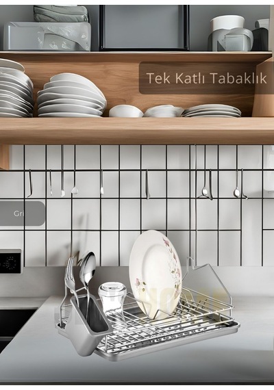 Tek Katlı Bulas Iklık Tezgah U Stu Tabaklık Bpa Free Bulas Ik Sepeti Gri