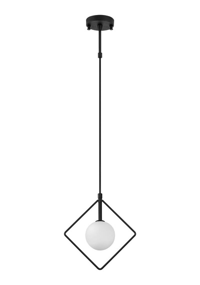 Modern Camlı Tekli Sarkıt Avize Siyah Metal Gövdeli, Siyah-11095 Diğer