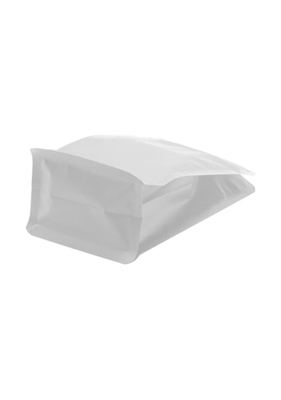 Packtory Valfli Flat Bottom Düz Tabanlı Mat Beyaz Önden Kilitli Ambalaj 11,5X21,5+4 cm.250 Gr.-50 Adet