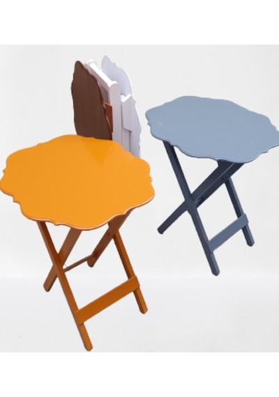 1448bng90095çanta Zigon Sehpa Yonca Dörtlü Model Mdf 4renk Ceviz-hardal-beyaz Ve Gri Renk Uyum