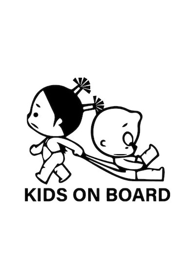 Kids On Board Oto Özel Yeni Sticker Siyah 25 X 22 Cm