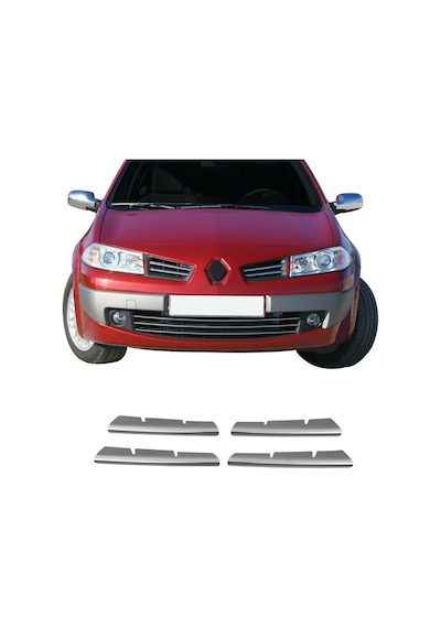 Renault Megane 2 Krom Ön Panjur (4prç) 2006-2010 Arası P.Çelik