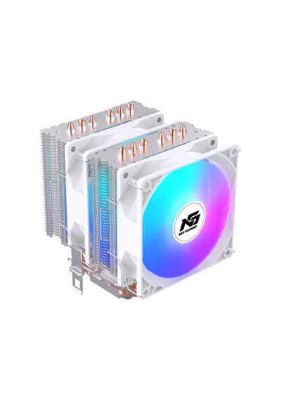 Ng Twin Frost 600w Rainbow Dual Fan Dual Radyatör 6 Bakır Borulu Cpu Soğutucu Beyaz