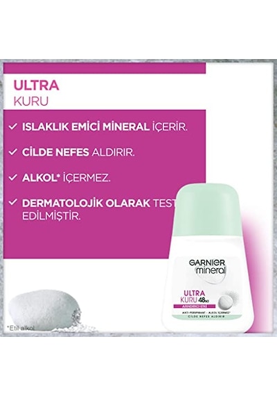 Garnier Mineral Ultra Kuru Kadın Roll-on Deodorant 3600541932623