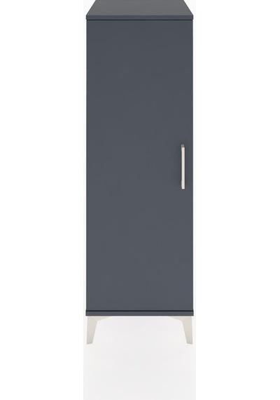 Hyperion Dolap 3 Raflı Tek Kapaklı 44x44x134 Antrasit-antrasit Antrasit