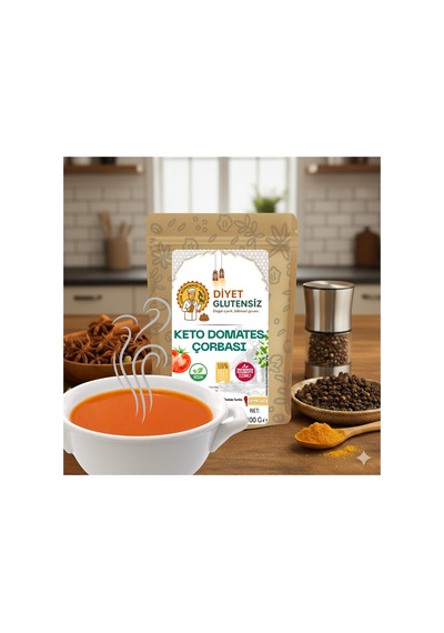 Glutensiz Düşük Karbonhidratlı Hazır Keto Domates Çorbası 100 G Toz