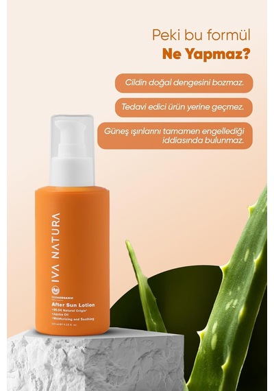 İva Natura Organik Güneş Sonrası Bakım Kremi Aloe Vera &amp Bitkisel Yağ Kompleksi Yatıştırıcı Nem Bakı