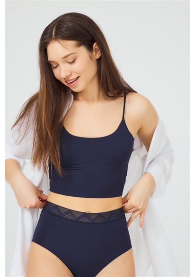 Cottonhill Basic Yüksek Bel Lazer Kesim Bikini Külot 5'li Paket Asorti 1 Çok Renkli