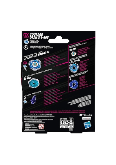Bey Blade X Courage Dran S 6-60v Cx Başlangıç Paketi Seti, Saldırı Tipi Üst Ve Başlatıcı Otantik Takara Tomy B