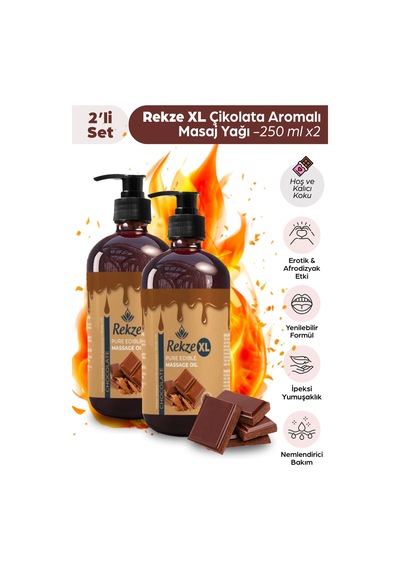 Yenilebilir Masaj Yağı 2 Li Set 250 Ml X 2 Çikolata Aromalı, Su Bazlı, Büyük Boy - 502108752