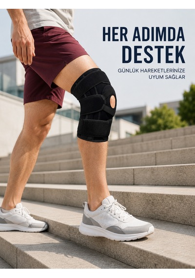 Silikon Patella Destekli Dizlik Nefes Alabilir Ayarlanabilir Cırtlı Ligament Desteği - Lisinya