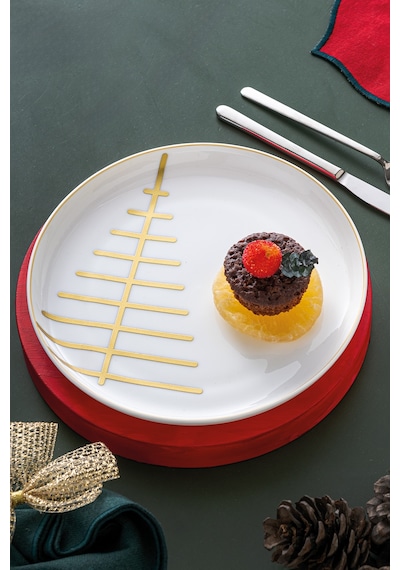 İstanbul Porselen Starlight Fine Bone New Year Yılbaşı Pasta Tabağı Gold 21 Cm Gold