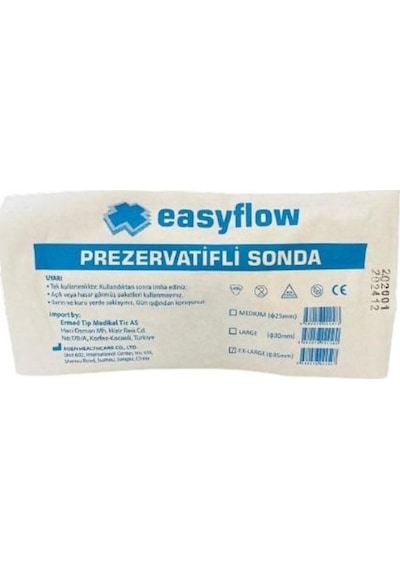 Easyflow XL Yapışkan Şeritli Prezervatif Sonda 35 MM x 50 Adet