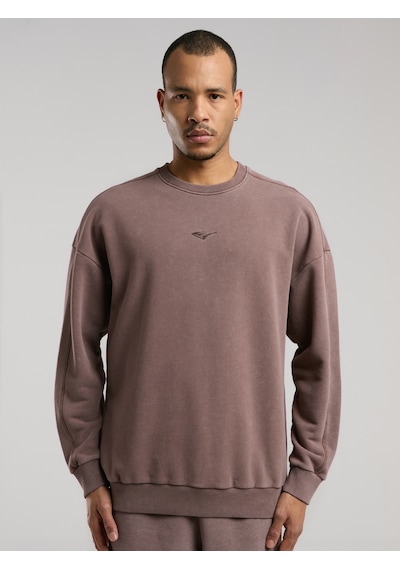 Everlast Bronx 1910 Yıkamalı Kahverengi Erkek Sweatshirt Kahverengi