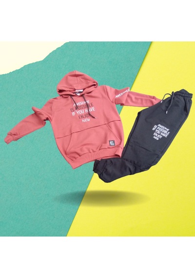 Yuko Kids Awesome Kanguru Cepli Takım Kiremit