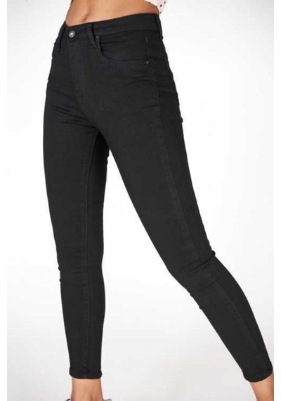 Kadın Siyah Yüksek Bel Dar Paça Skinny Fit Likralı Pantolon
