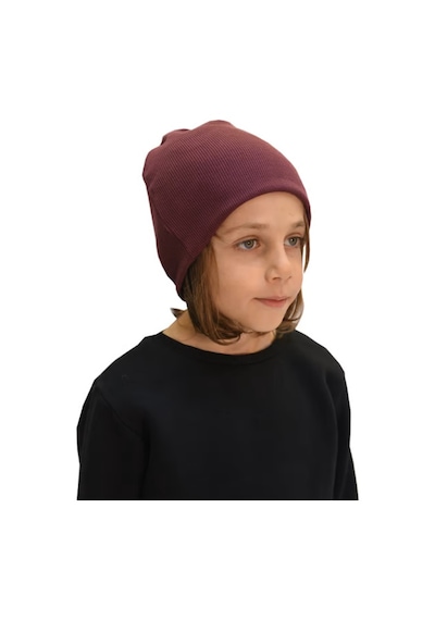 Luess Fitilli Kışlık Unisex Çocuk Bere Bordo