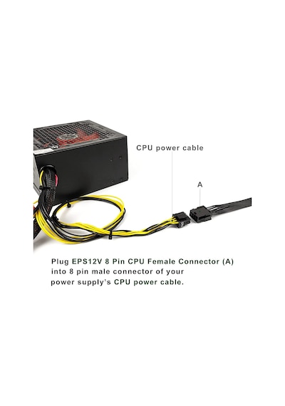 Alfais 4695 Eps 12V Cpu Dişi To Atx 8+4 Pin Power Supply Çevirici
