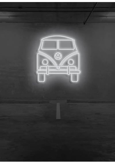 Minibüs Figürlü Neon Tabela Beyaz