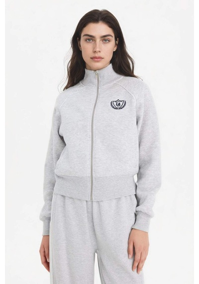 Defacto Loose Fıt Baskılı Fermuarlı Sweatshirt G8117ax26spgr256 Gri-gr256