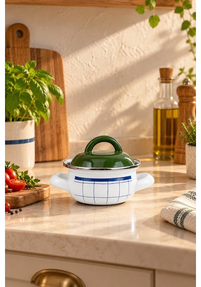 Bernardo Harmony Emaye Mini Pot 10 Cm Siyah