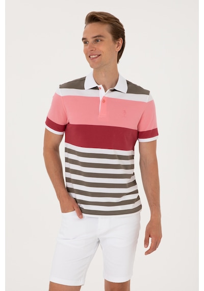 U.S. Polo Assn. Erkek Regular Fit Polo Yaka Pembe Tişört 50300046-VR041