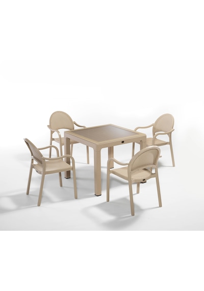 Tropic 4'lü Bahçe Masa Sandalye Seti Cappuccino Tropic 4'lü Bahçe Masa Sandalye Seti Cappuccino