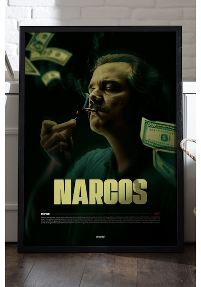 Narcos Siyah Ahşap Çerçeveli Poster, Dizi Duvar Tablosu