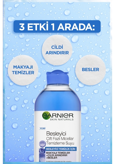 Garnier Besleyici Çift Fazlı Micellar Makyaj Temizleme Suyu 400 ML