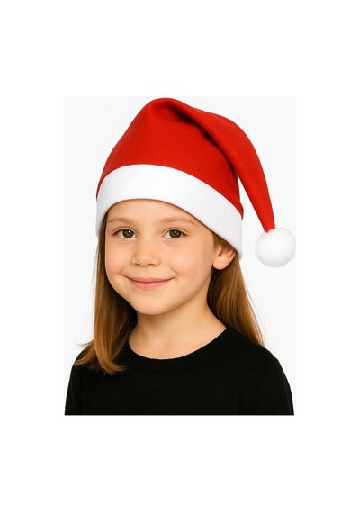 Yetişkin Noel Şapkası - Yılbaşı Şapkası - Polar Yıl Başı Şapkası - Noel Baba Şapkası