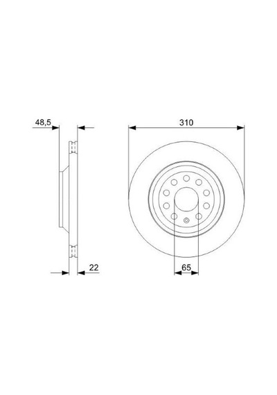 Audi A3 30tfsı 1.0 2020-2024 Bosch Arka Disk 310 Mm 2 Adet