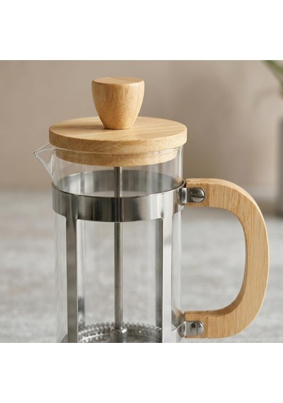 350 Ml French Press Kahve Ve Bitki Çayı Demliği - Paslanmaz Çelik İç Yapı, Akasya Veya Bambu Ahşap Detay Seçene Çok Renkli