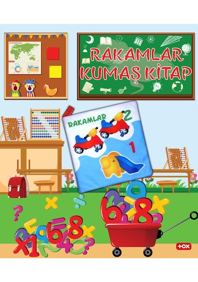 Tox Rakamlar Kumaş Sessiz Kitap T051 - Bez Kitap , Eğitici Oyuncak , Yumuşak Ve Hışırtılı