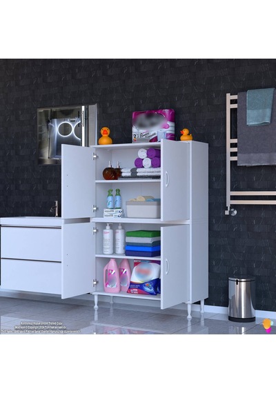 Eliusta Nuve Geniş Depolama Alanlı Dolap 100 Cm Banyo/mutfak Çok Fonksiyonlu 100x138x32,5 Cm Saklama Dolabı Beyaz Eliusta Nuve Geniş Depolama Alanlı Dolap 100 Cm Banyo/mutfak Çok Fonksiyonlu 100x138x32,5 Cm Saklama Dolabı Beyaz