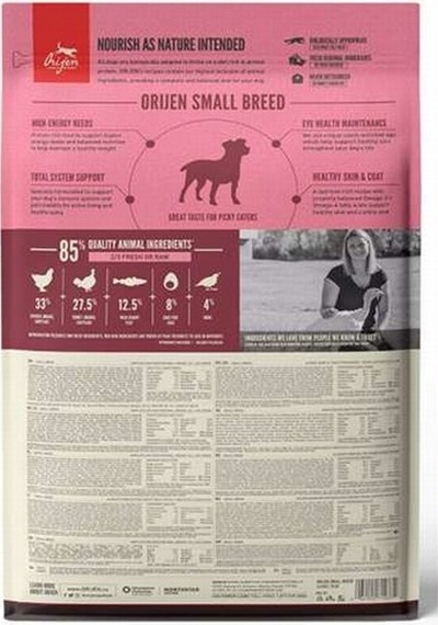 Orijen Small Breed Puppy & Adult Küçük Irk Tahılsız Yavru ve Yetişkin Köpek Maması 1800 G