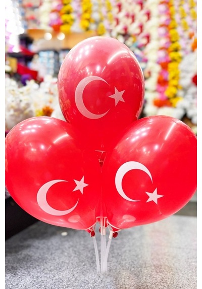 Beysüs Türk Bayrağı Lateks Balon 12'li