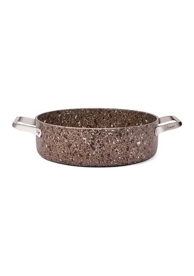 Brioni Stone-age Terra 26 Cm Çizilmez Yanmaz Yapışmaz İndüksiyonlu Basık Tencere Kahverengi