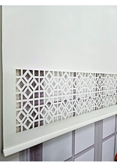 Stor Perde Desenli Lazer Kesim Kalın Kumaşlı Ml104 Ekru