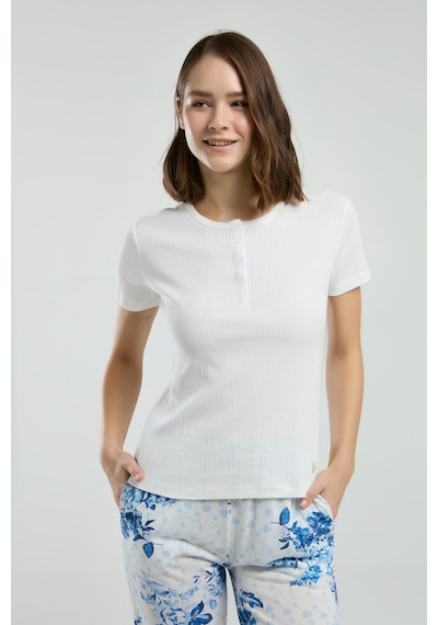 Pierre Cardin Kadın Beyaz Pijama Takımı Pc8970-s-v1 Beyaz