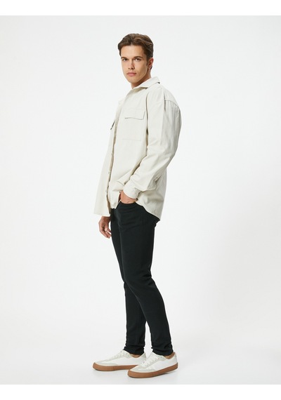 Koton Skinny Fit Kot Pantolon - Michael Jean Siyah 5wam40031nd Siyah