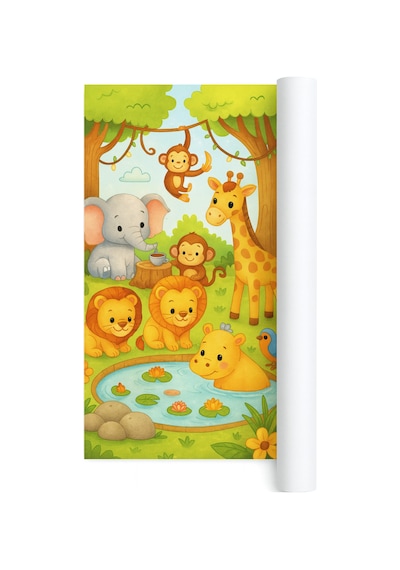 Safari Hayvanları Boyama Rulosu 45 Cm Dev Xxl Boy Çocuk Aktivite Kağıdı